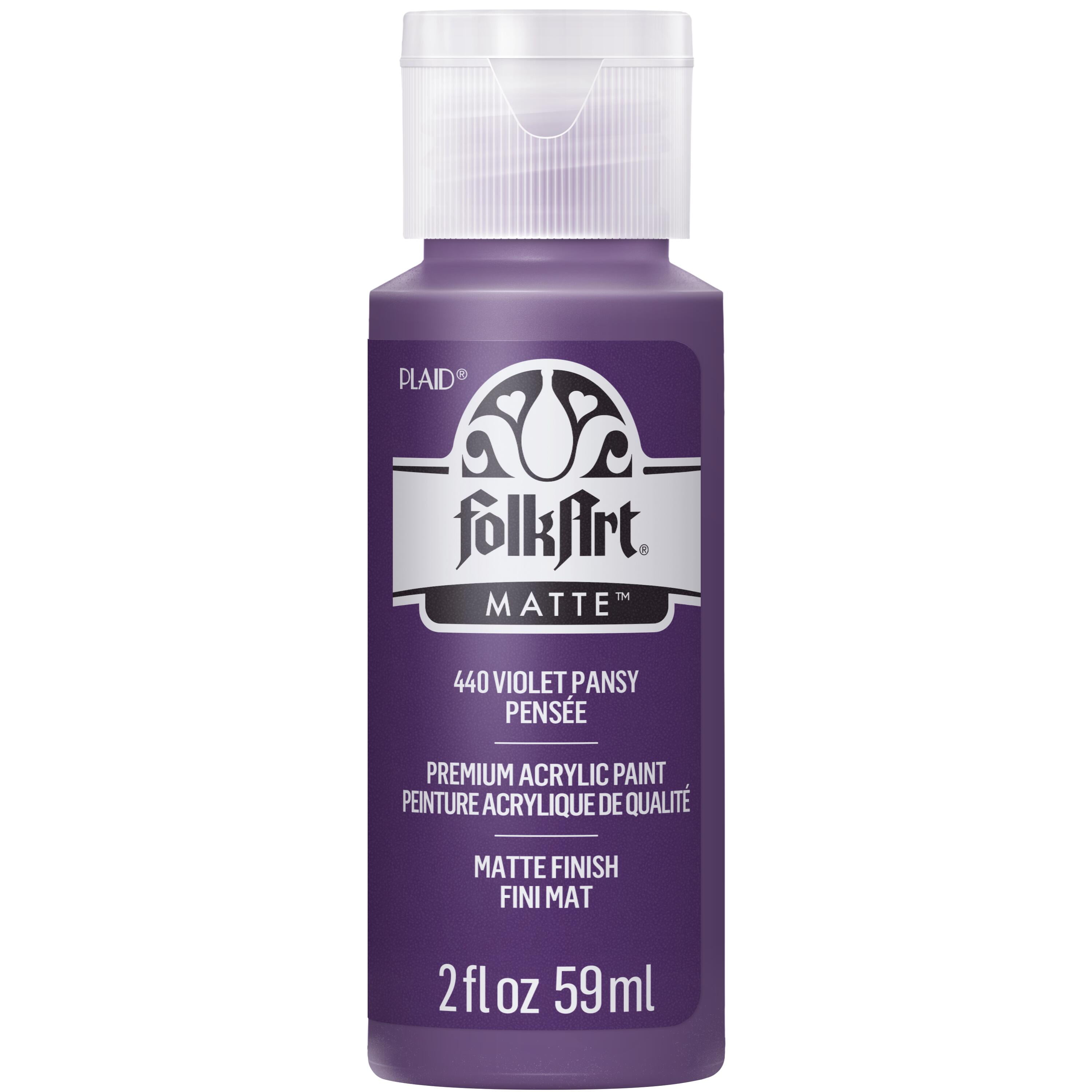 FolkArt Acrylic Craft Paint, Matte Finish, Violet Pansy, 2 fl oz