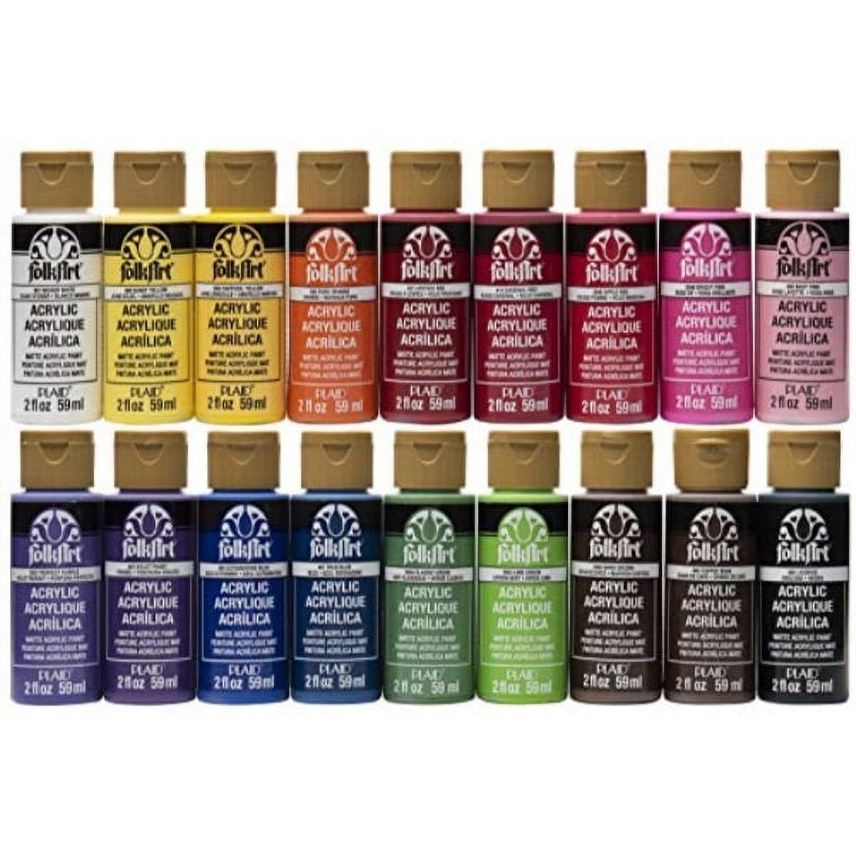 FolkArt Acrylic Paint Set (2-Ounce), PROMOFAI Colors I (18 Colors)