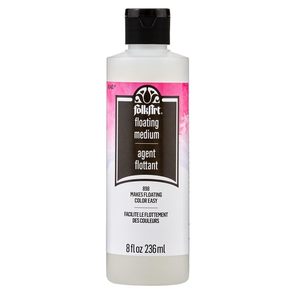 Medium Water Features FolkArt Craft Mediums - Floating Medium for Watercolor Painting, 8 oz ...