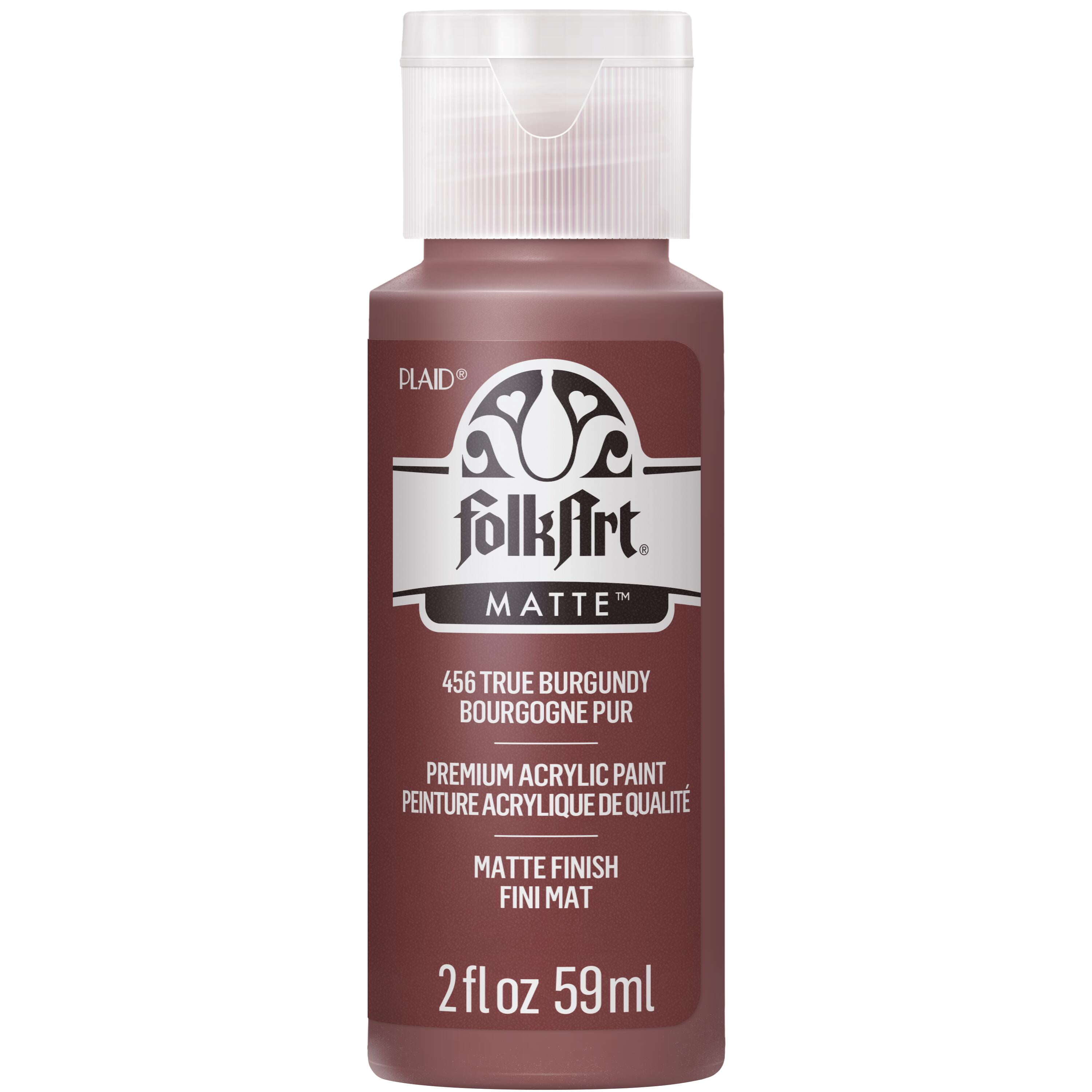 FolkArt Acrylic Craft Paint, Matte Finish, True Burgundy, 2 fl oz