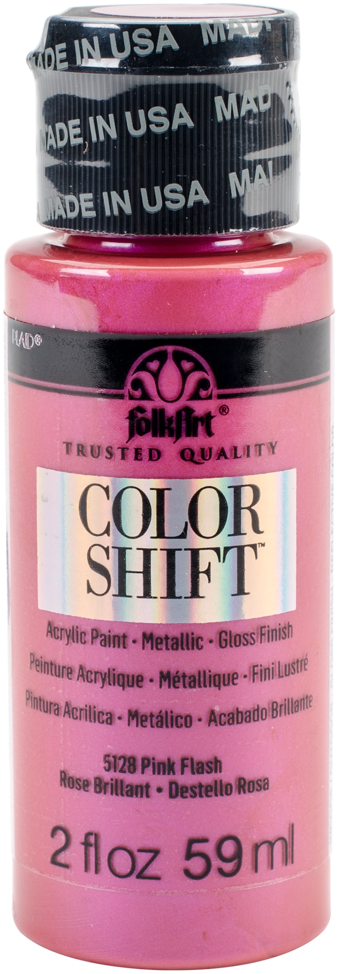 FolkArt Color Shift Acrylic Craft Paint, Gloss Finish, Pink Flash, 2 fl