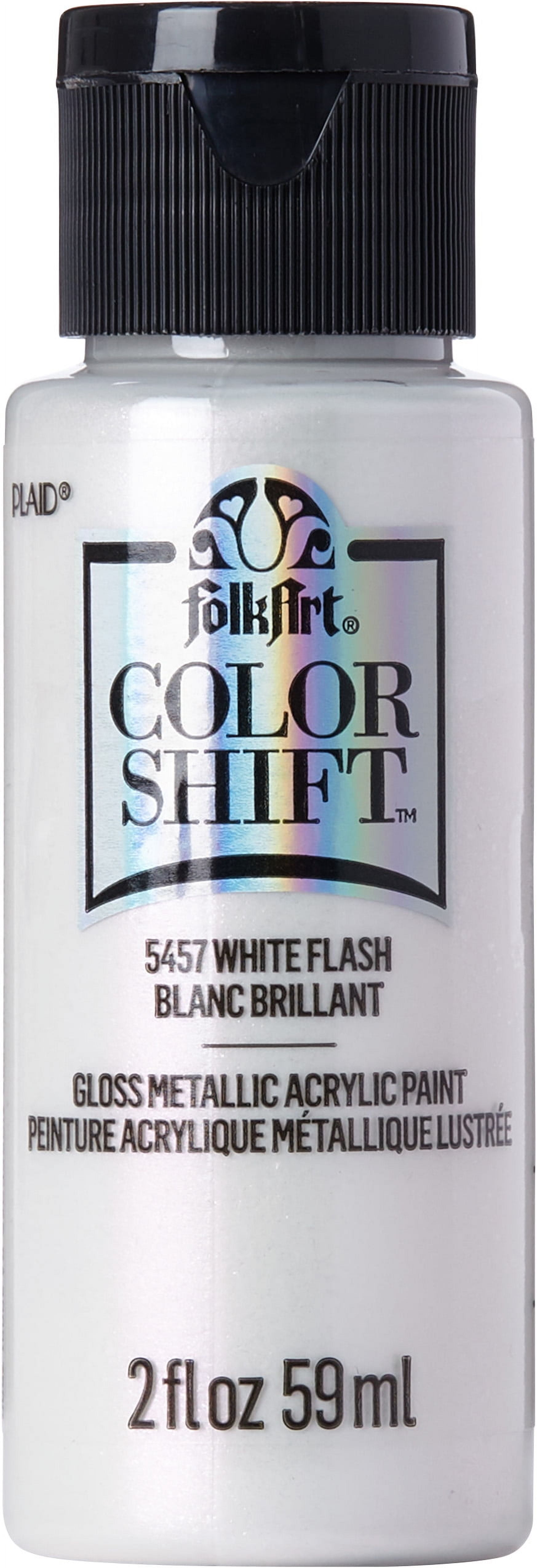 FolkArt Color Shift Acrylic Craft Paint, Gloss Finish, White Flash