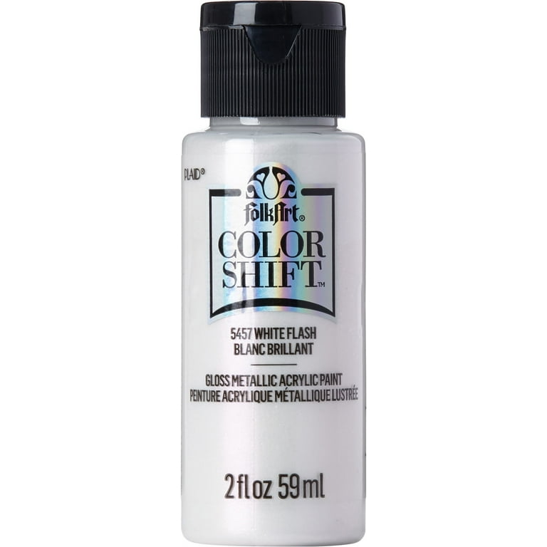 FolkArt Color Shift Acrylic Craft Paint, Gloss Finish, White Flash
