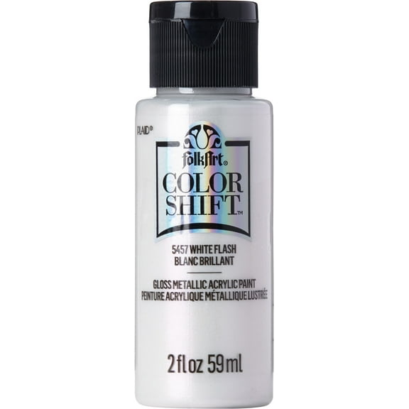FolkArt Color Shift Acrylic Craft Paint, Gloss Finish, White Flash, 2 fl oz