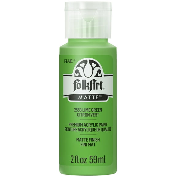 FolkArt Craft Acrylic Paint, Matte Finish, Lime Green, 2 fl oz