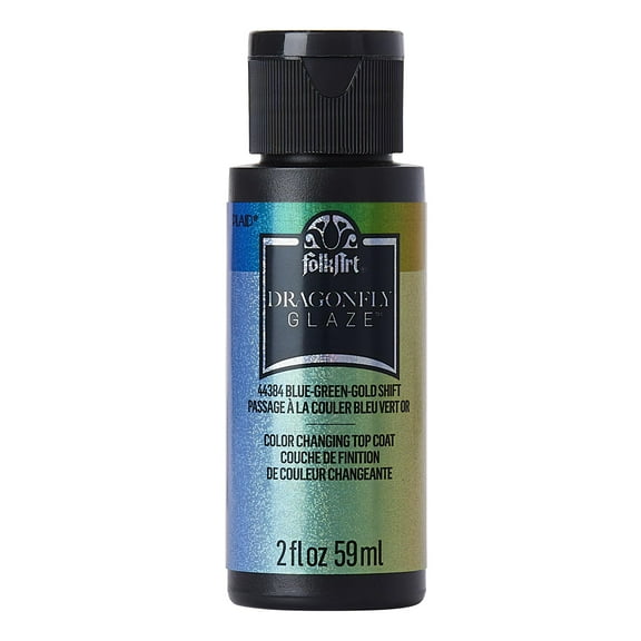 FolkArt 44384E Dragonfly Glaze Acrylic Paint, Gloss Finish, Blue-Green-Gold, 2 fl oz