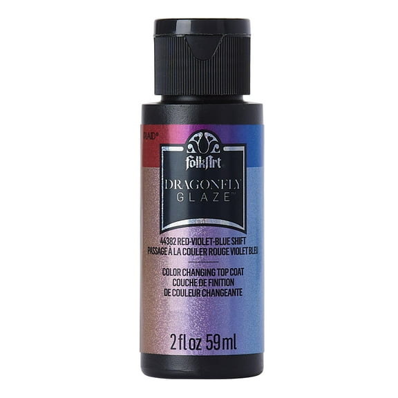 FolkArt Dragonfly Glaze Color Changing Top Coat, Red-Violet-Blue Shift, 2 fl oz
