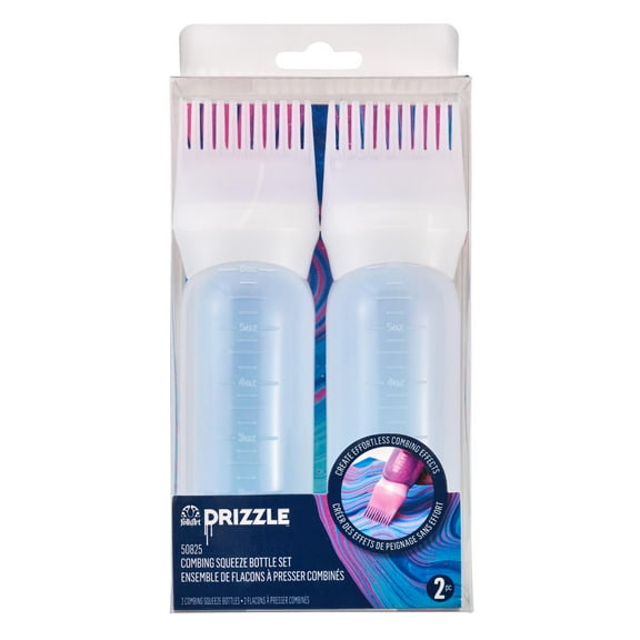 FolkArt Drizzle Combing 2 Piece Squeeze Bottle Set, Durable Tools for Fluid Paint Pouring Arts and Crafts Projects, 6 oz Bottles