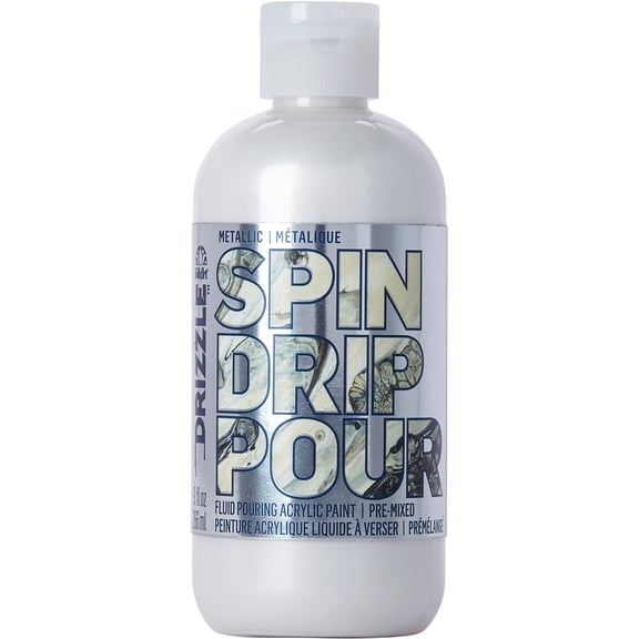 FolkArt Drizzle Metallic Pre-Mixed Fluid Pouring Acrylic Paint, Cloud Surf, 9 fl oz