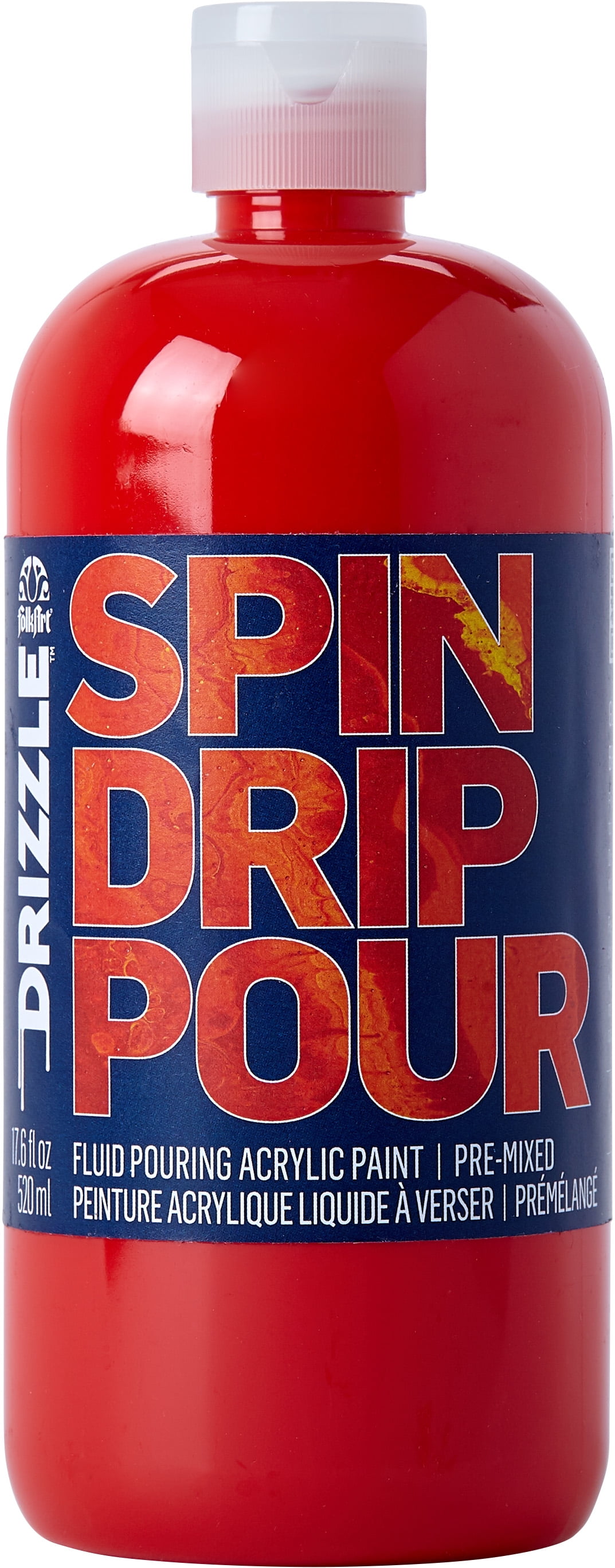 FolkArt Drizzle Pre-Mixed Fluid Pouring Acrylic Paint, Lava, 17.6 fl oz