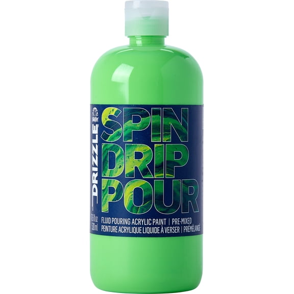 FolkArt Drizzle Pre-Mixed Fluid Pouring Acrylic Paint, Neon Limeade, 17.6 fl oz