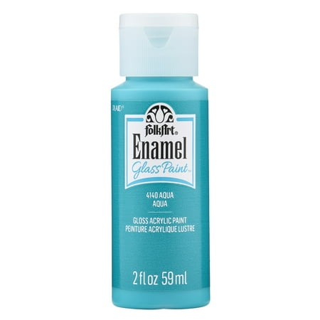 FolkArt Enamel Acrylic Craft Paint, Gloss Finish, Aqua, 2 fl oz