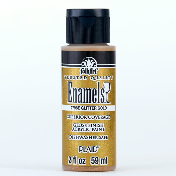FolkArt 2798E Enamel Acrylic Craft Paint, Gloss Finish, Gold, 2 fl oz
