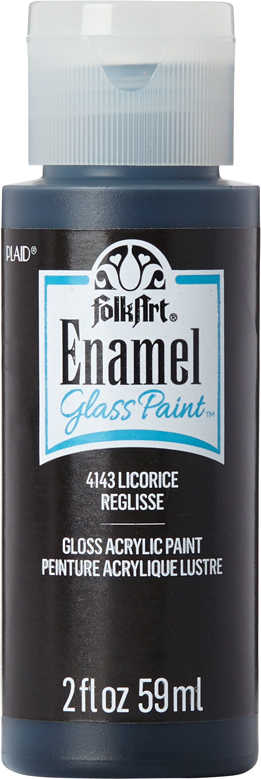 FolkArt Enamel Acrylic Craft Paint, Gloss Finish, Licorice, 2 fl