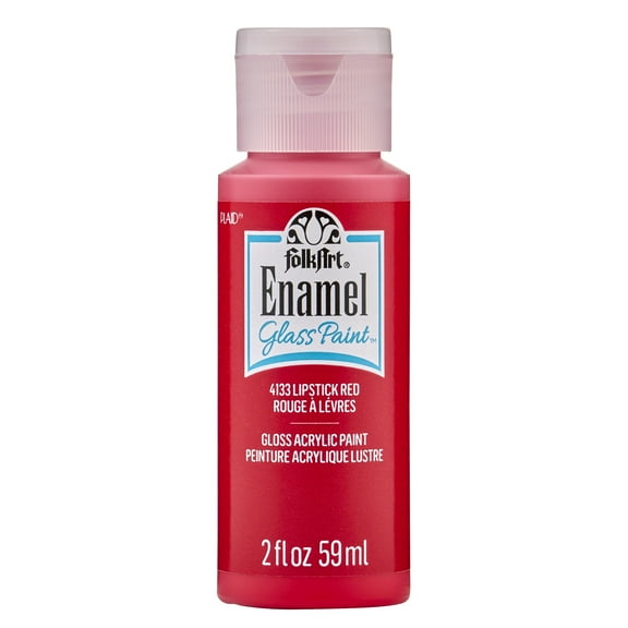 FolkArt 4133E Enamel Acrylic Craft Paint, Gloss Finish, Lipstick Red, 2 fl oz