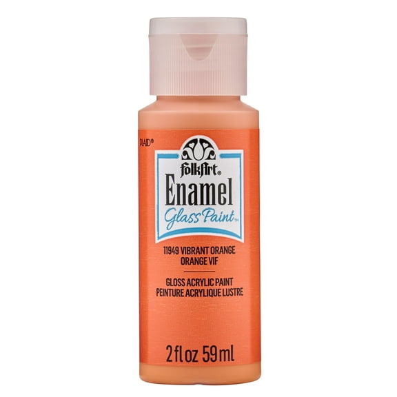 FolkArt Enamel Acrylic Craft Paint, Gloss Finish, Vibrant Orange, 2 fl oz