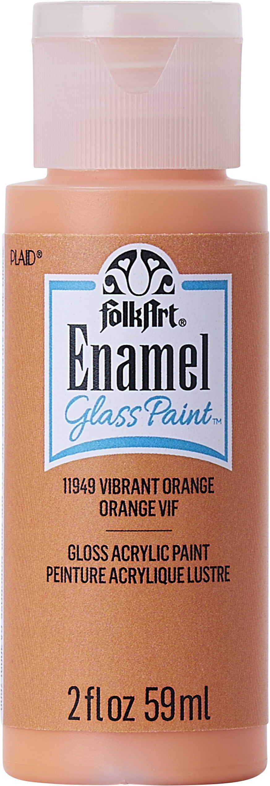 FolkArt Enamel Acrylic Craft Paint, Gloss Finish, Vibrant Orange, 2 fl oz