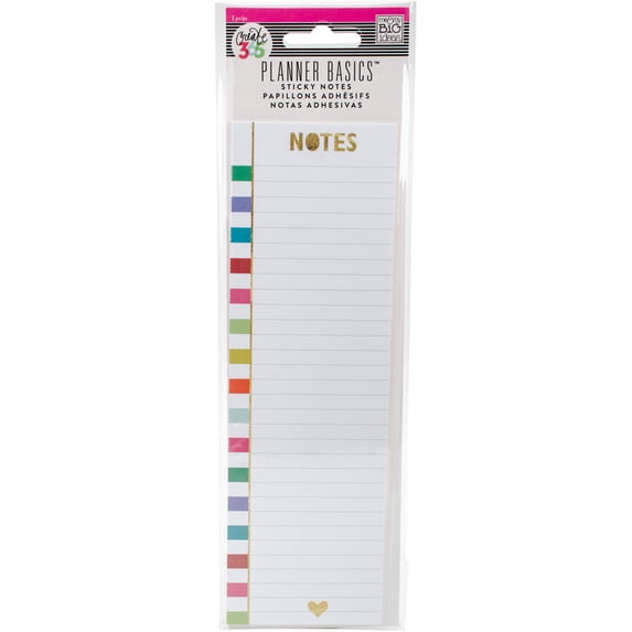 Happy Planner Sticky Note Pad W/20 Sheets 8"X2.5"-Bright