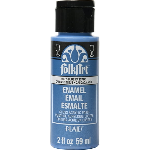 FolkArt Enamel Paint 2oz-Metallic Blue Cascade