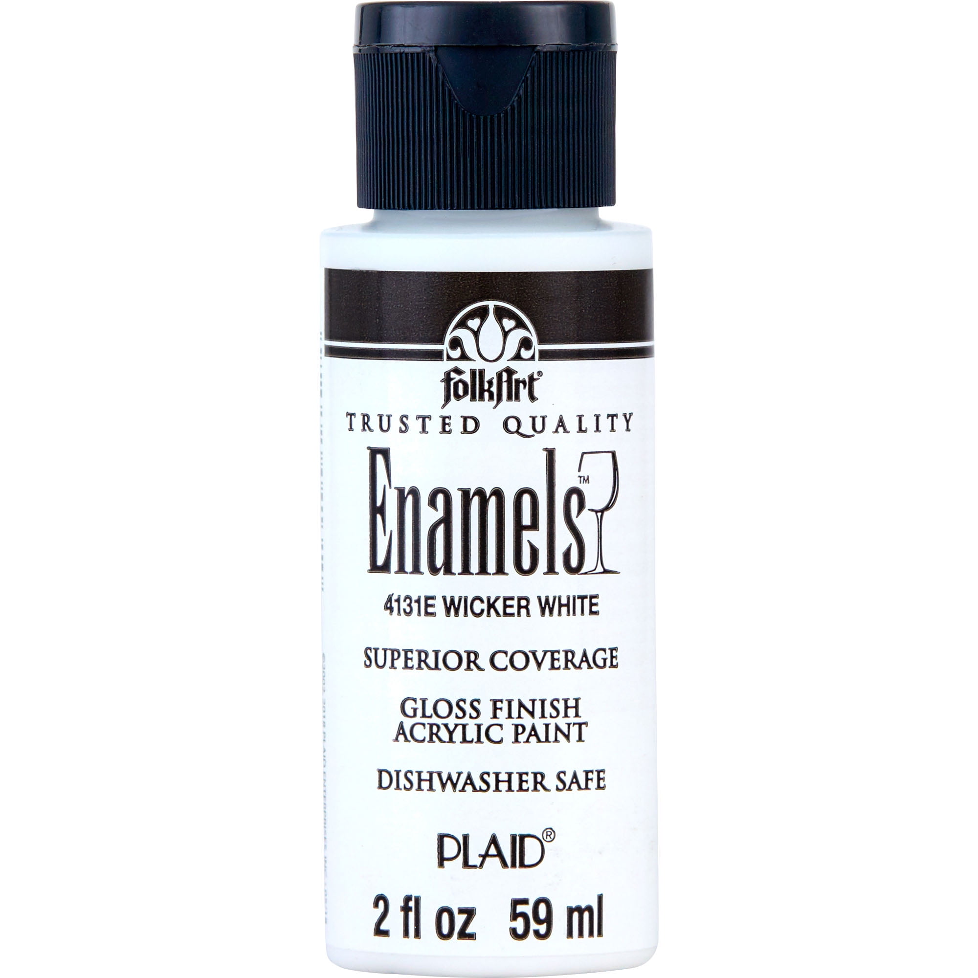 FolkArt Enamel Acrylic Craft Paint, Gloss Finish, Wicker White, 2 fl oz