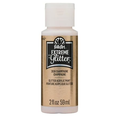 FolkArt Extreme Glitter Acrylic Craft Paint, Glitter Finish, Champagne, 2 fl oz