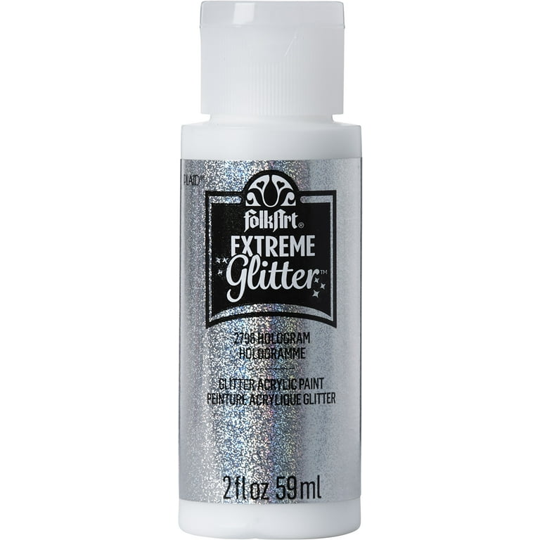 Folkart Extreme Glitter Acrylic Paint in Assorted Colors (2 Oz), 2796,  Hologram