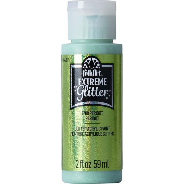 FolkArt Extreme Glitter Acrylic Craft Paint, Glitter Finish, Peridot, 2 fl oz
