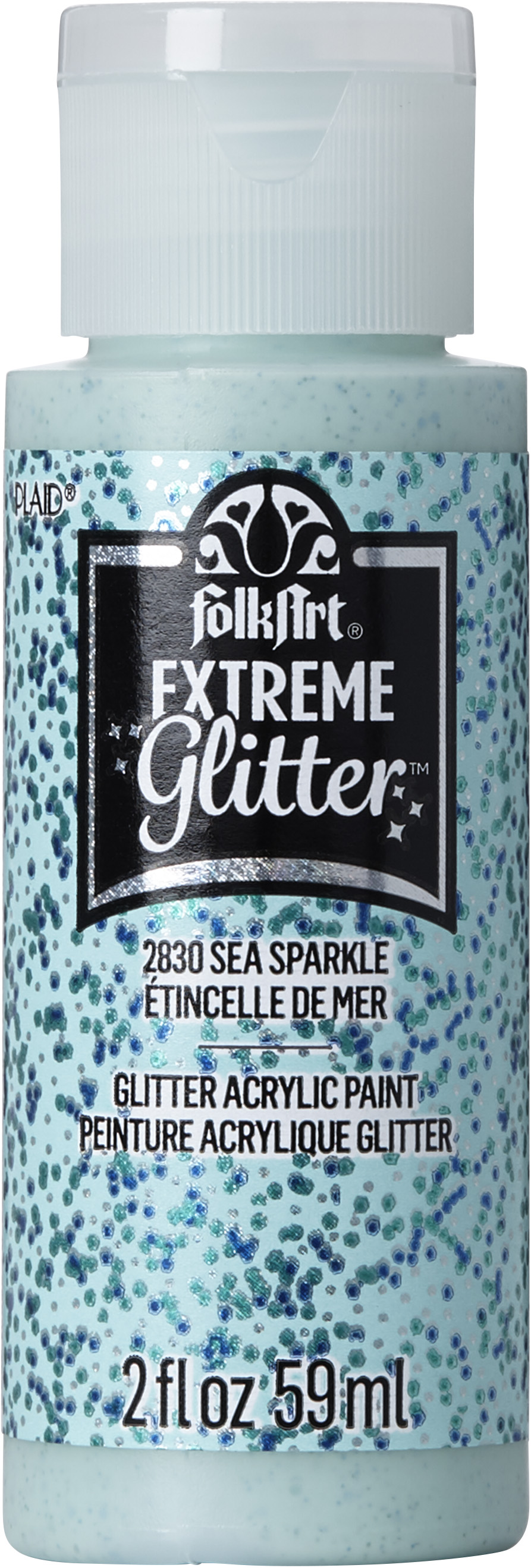 FolkArt 2830e Extreme Glitter Acrylic Craft Paint, Sea Sparkle, 2 fl oz, Size: 2 oz, Blue