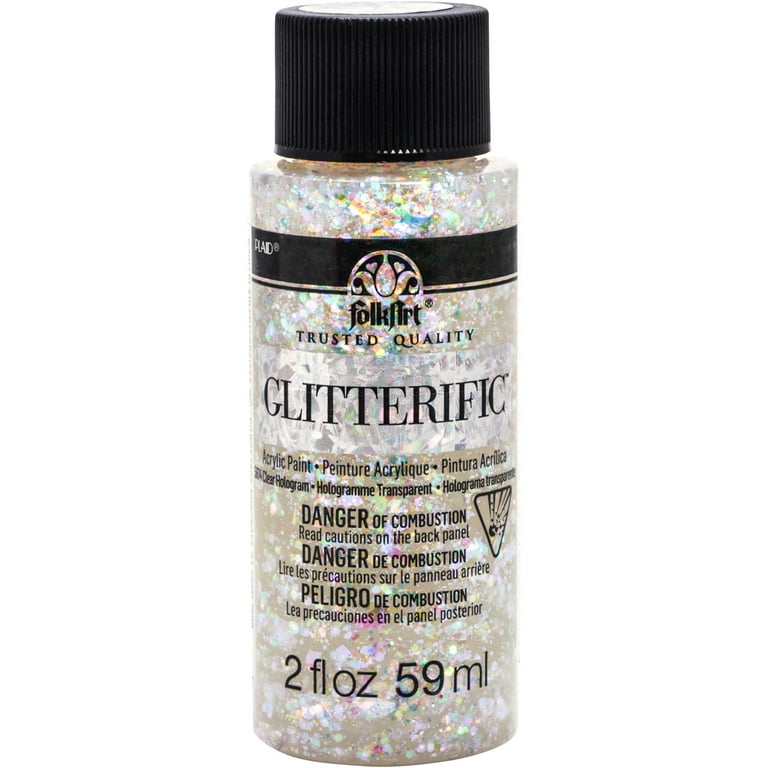 FolkArt Glitterific 2 fl. oz Glitter Paint - Clear Hologram