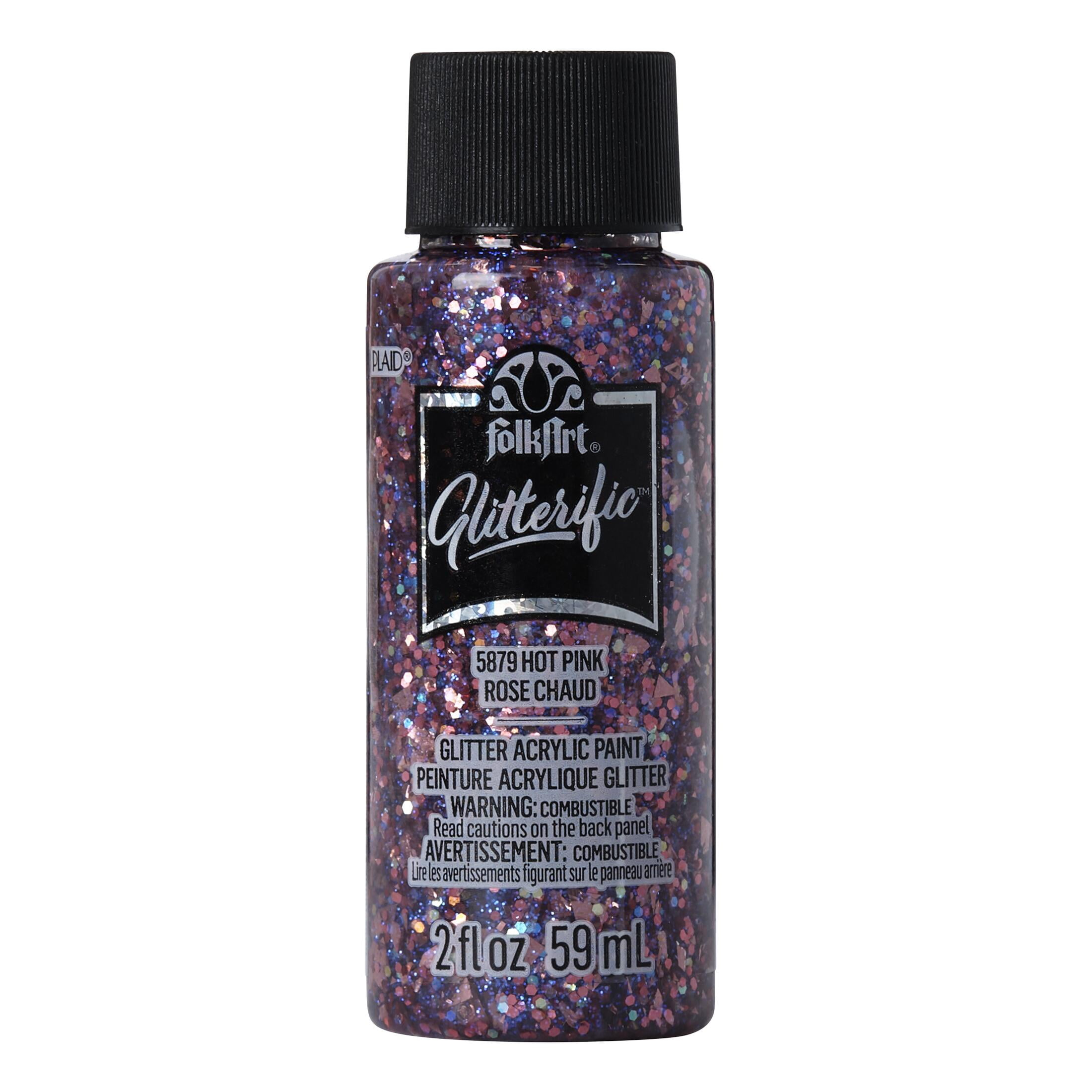 FolkArt 5879E Glitterific Acrylic Craft Paint, Glitter Finish, Hot