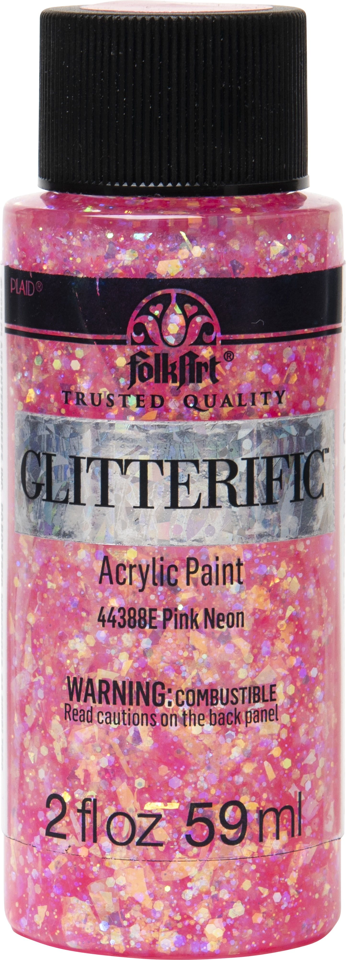 FolkArt Glitterific POP Vernice Acrilica 56,7g - Princess Potion, Glitter Iridescente, Finitura Chiara
