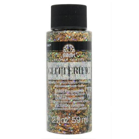 FolkArt Glitterific Acrylic Paint - Cinnamon, 2 oz