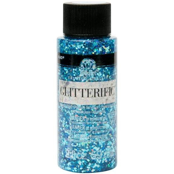 FolkArt Glitterific Glitter Paint 2oz-Aqua