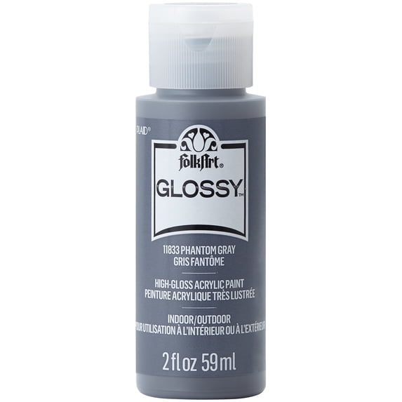FolkArt Glossy Paint 2oz-Phantom Gray