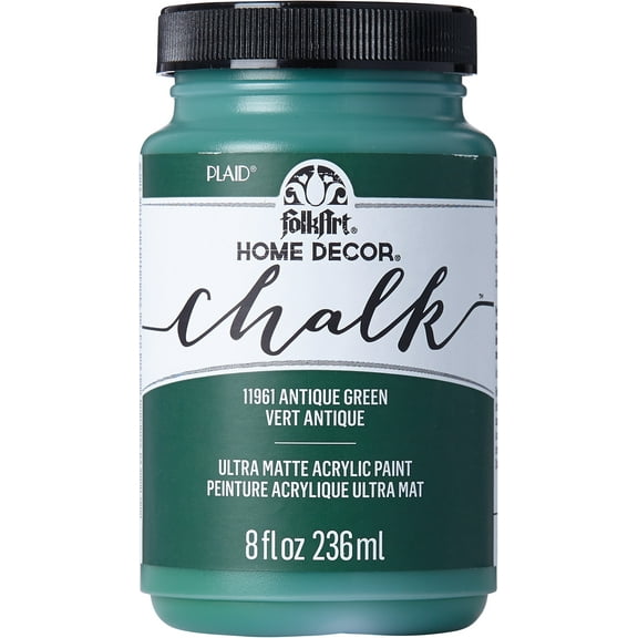FolkArt Home Décor Chalk Acrylic Craft Paint, Antique Green, Ultra Matte Finish, 8 fl oz