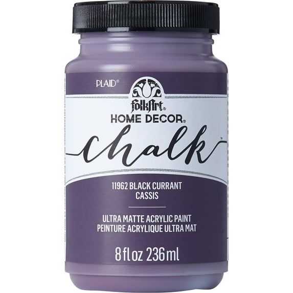 FolkArt Home Décor Chalk Acrylic Craft Paint, Black Currant, Ultra Matte Finish, 8 fl oz