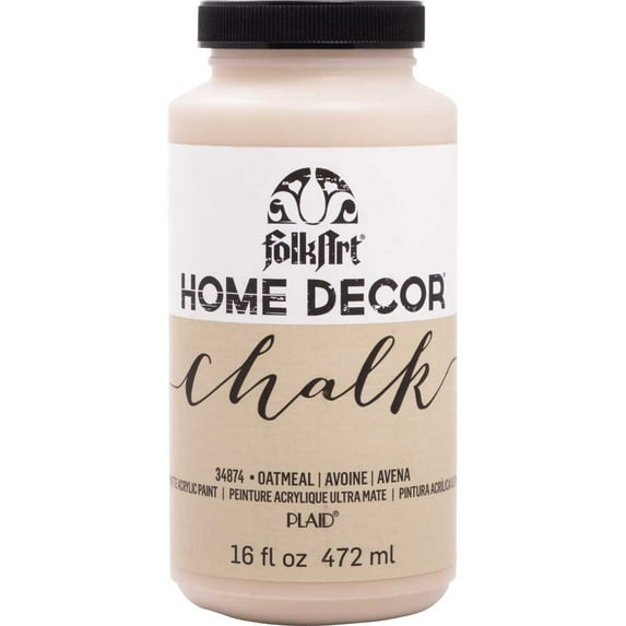 FolkArt Home Décor Chalk Acrylic Craft Paint, Oatmeal, Ultra Matte Finish, 16 fl oz