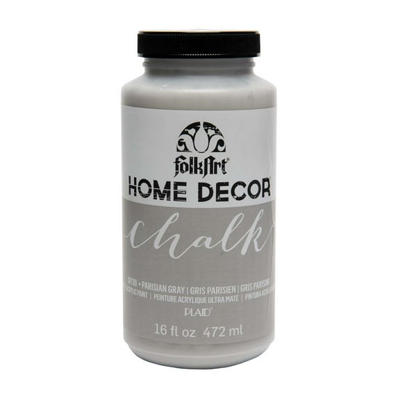 FolkArt Home Décor Chalk Acrylic Craft Paint, Parisian Gray, Ultra Matte Finish, 16 fl oz