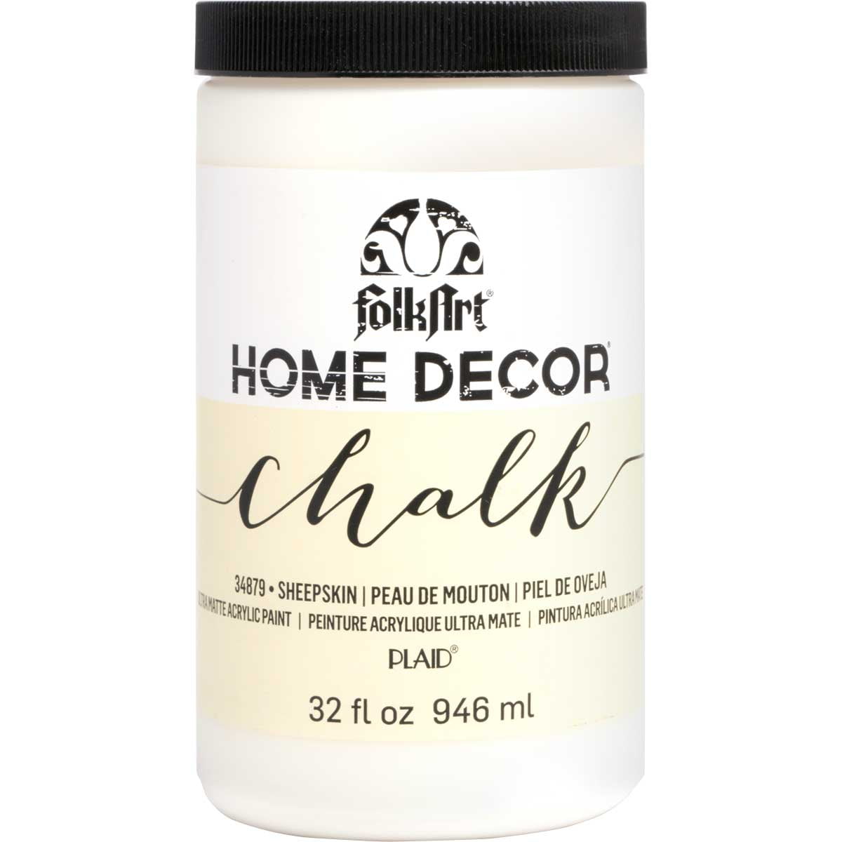FolkArt Home Decor Chalk Furniture & Craft Paint in Assorted Colors, 32 Ounce, Sheepskin