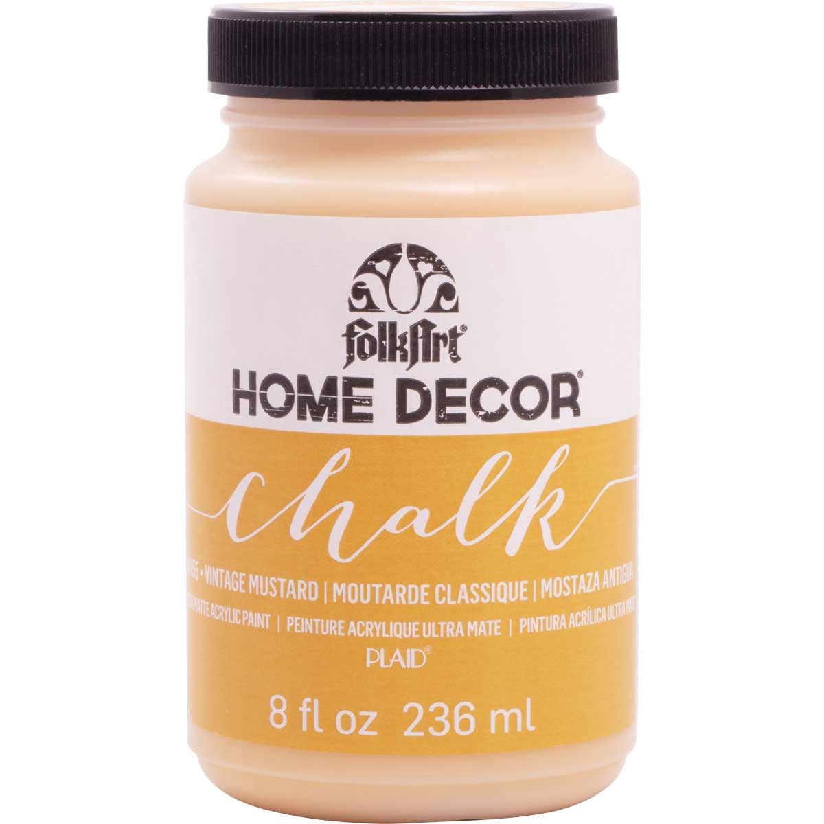 FolkArt Home Décor Chalk Acrylic Craft Paint, Vintage Mustard, Ultra Matte Finish, 8 fl oz