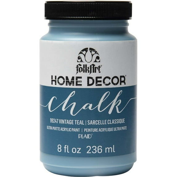 FolkArt Home Décor Chalk Acrylic Craft Paint, Vintage Teal, Ultra Matte Finish, 8 fl oz