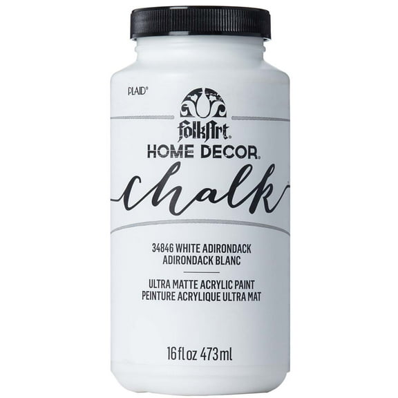 FolkArt Home Décor Chalk Acrylic Craft Paint, White Adirondack, Ultra Matte Finish, 16 fl oz