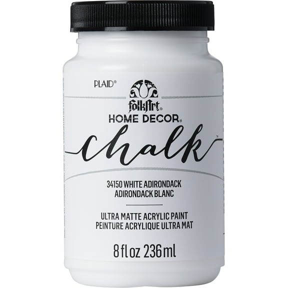 FolkArt Home Décor Chalk Acrylic Craft Paint, White Adirondack, Ultra Matte Finish, 8 fl oz