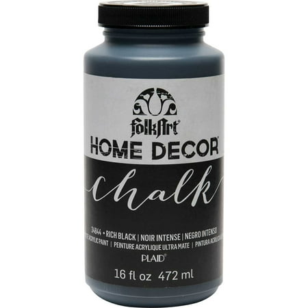 FolkArt Home Décor Chalk Acrylic Craft Paint, Rich Black, Ultra Matte Finish, 16 fl oz