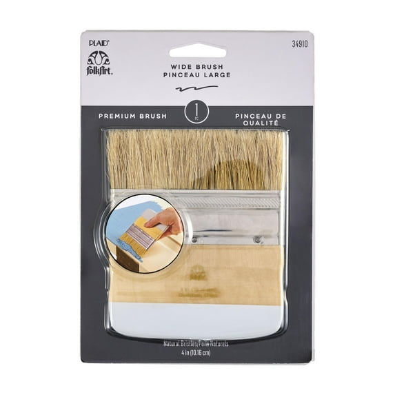 FolkArt Home Decor brand Wide Flat Brush 4" Nylon Bristles