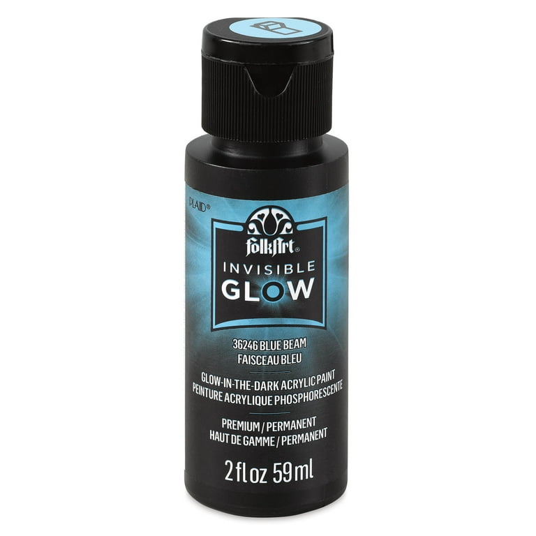 FolkArt Invisible Glow Acrylic Paint, 2 fl oz, Blue Beam - Walmart.com