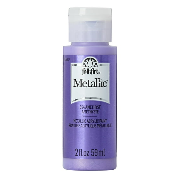 FolkArt 654E Metallic Acrylic Craft Paint, Metallic Finish, Amethyst, 2 fl oz