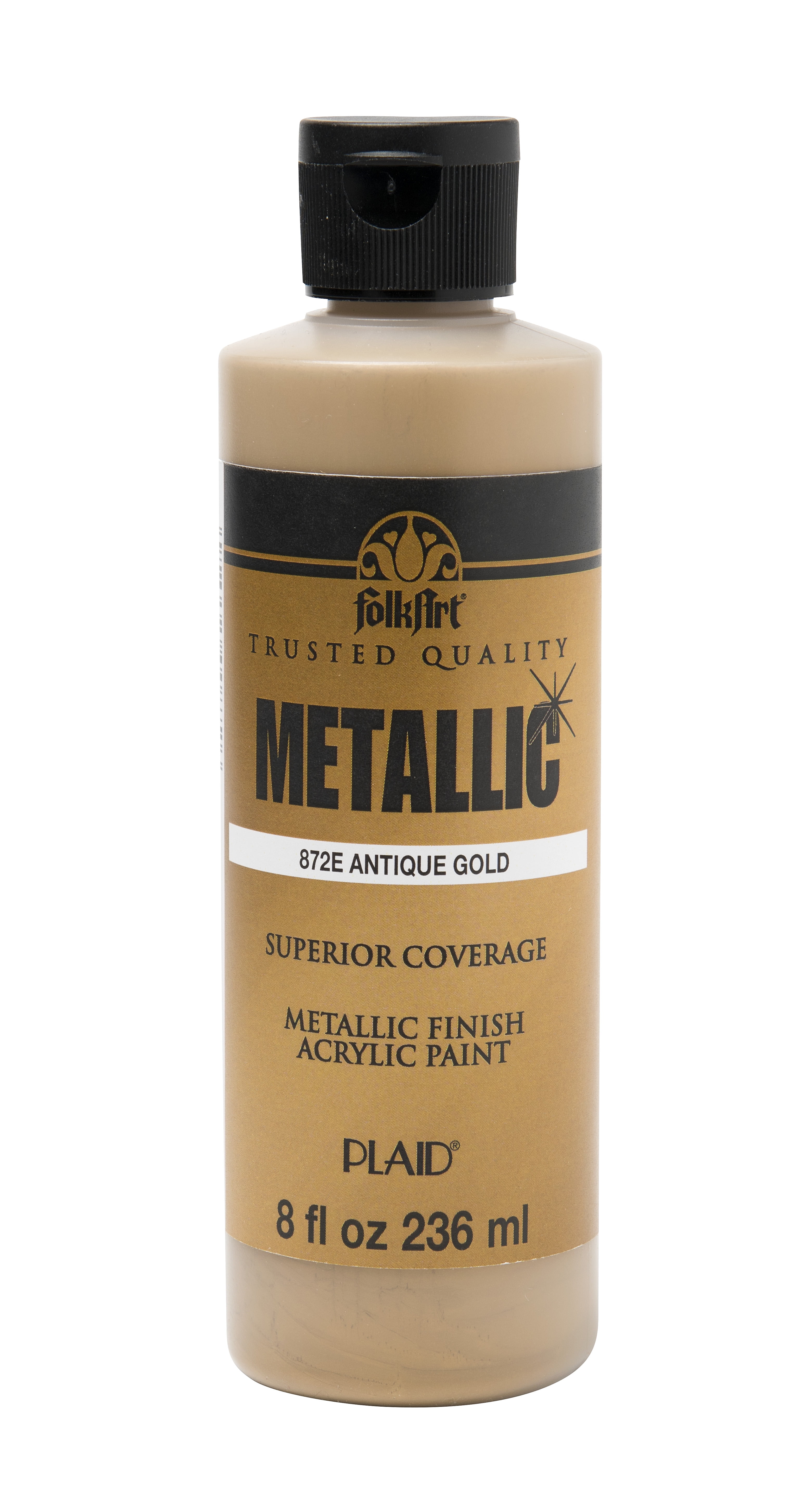 FolkArt Metallic Acrylic Craft Paint, Metallic Finish, Antique Gold, 8 fl oz