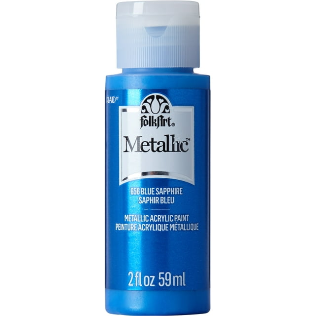 FolkArt 656E Metallic Acrylic Craft Paint, Metallic Finish, Blue
