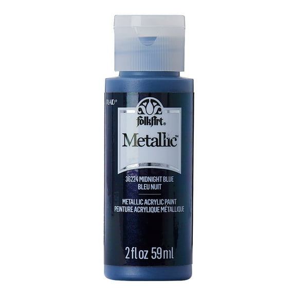 FolkArt Metallic Acrylic Craft Paint, Metallic Finish, Midnight Blue, 2 fl oz